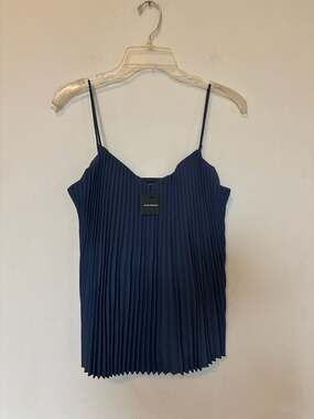 Club Monaco Pleat Front Cami Top, Blue, Size S